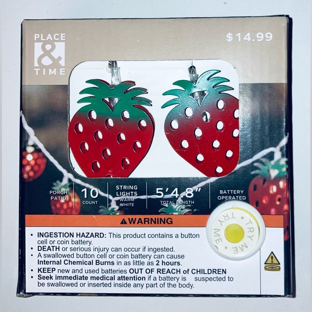 Place & Time Strawberry String Lights - NEW!